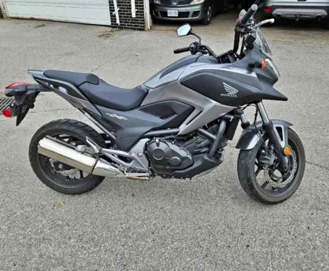 2014 Honda NC750X, right-hand side, parked on a driveway