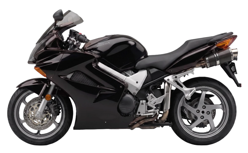Honda sports motorcycle in black, side view